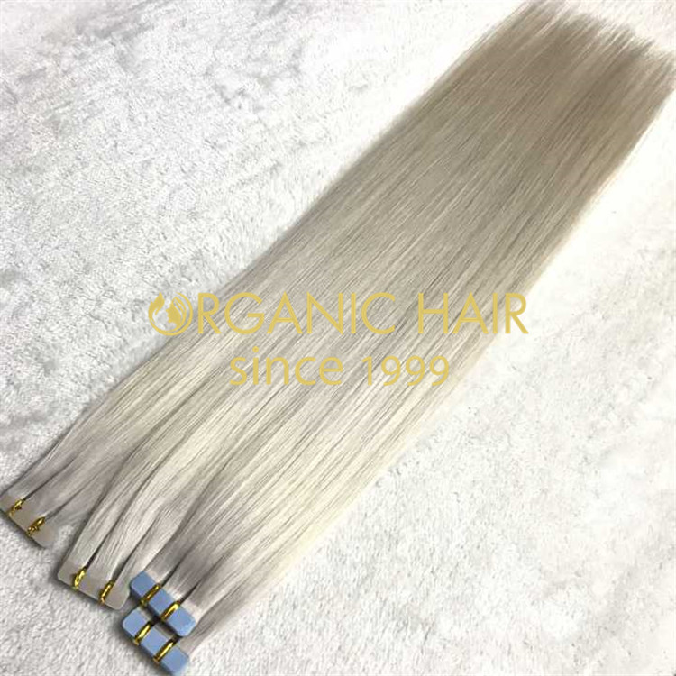 Ash blonde tape in hair extensions is available H118